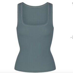 SKIMS: COTTON RIB LONG TANK in colour "KYANITE", small. 95% COTTON. NWOT